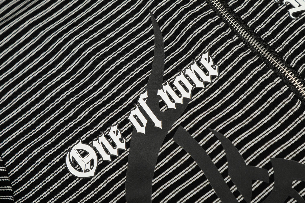 Omirad Striped Graphic Zip Hoodie