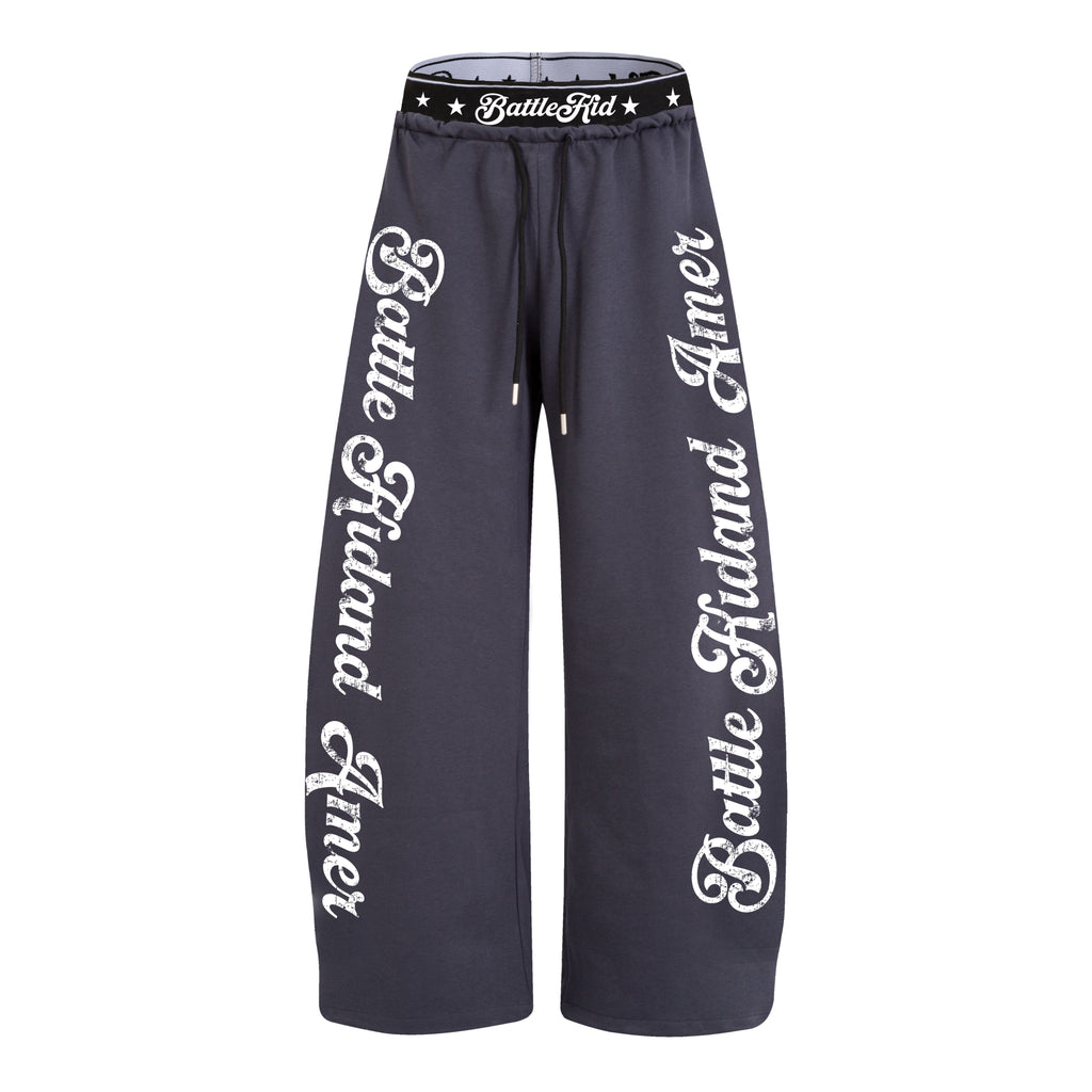 Omirad Script Logo Wide-Leg Sweatpants