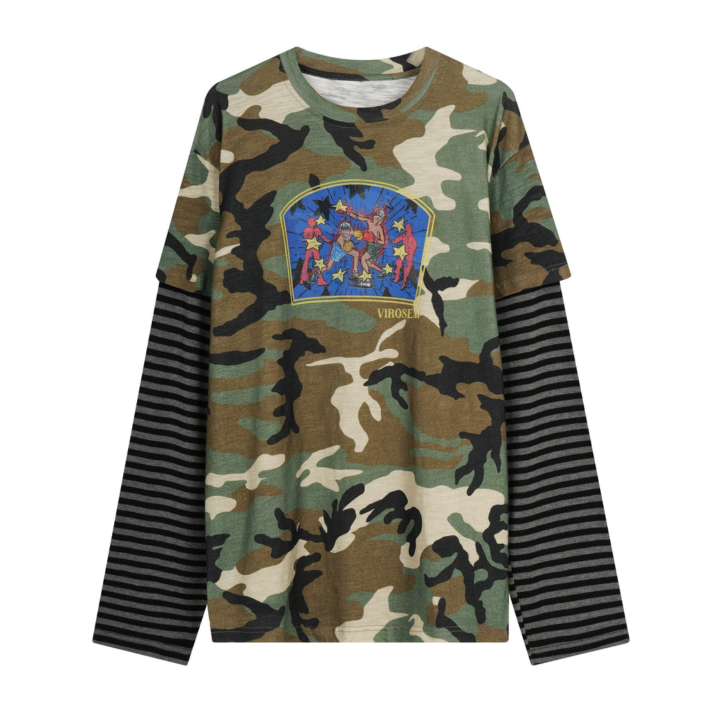 Omirad Layered Camo Graphic Long Sleeve Tee