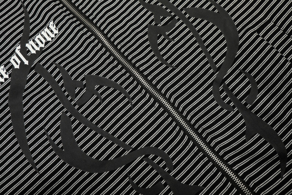 Omirad Striped Graphic Zip Hoodie