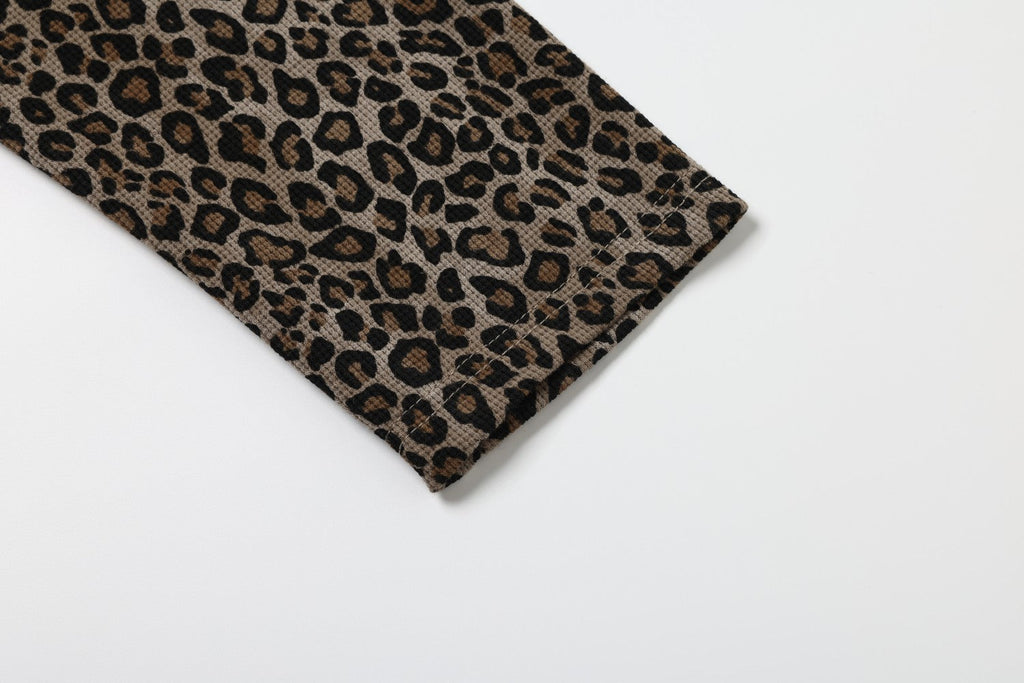 Omirad Leopard Raglan Graphic Long Sleeve Tee