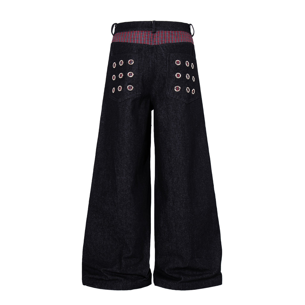 Omirad Eyelet Wide-Leg Jeans
