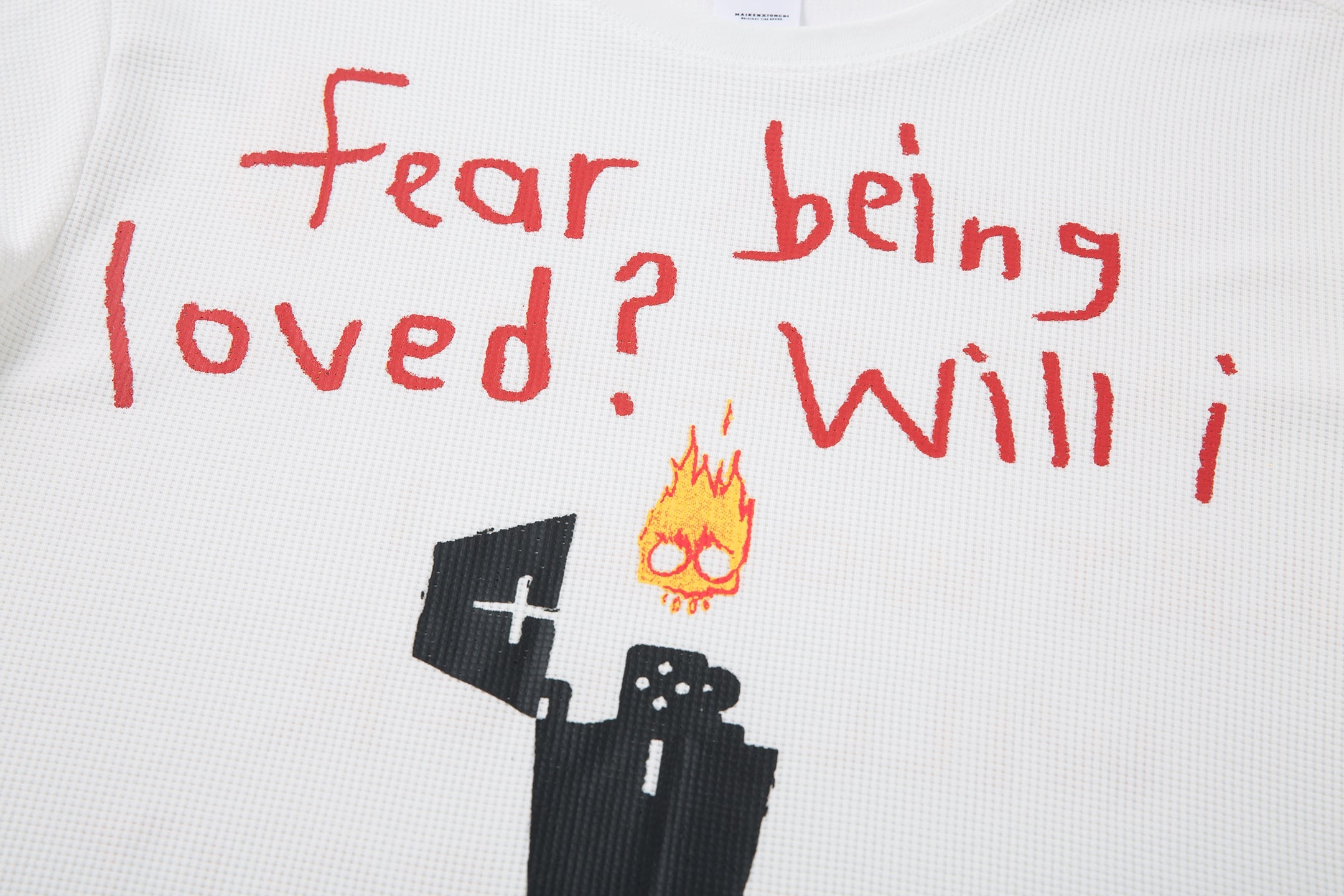 Omirad Flame Doodle Emotional Graphic Long Sleeve Tee