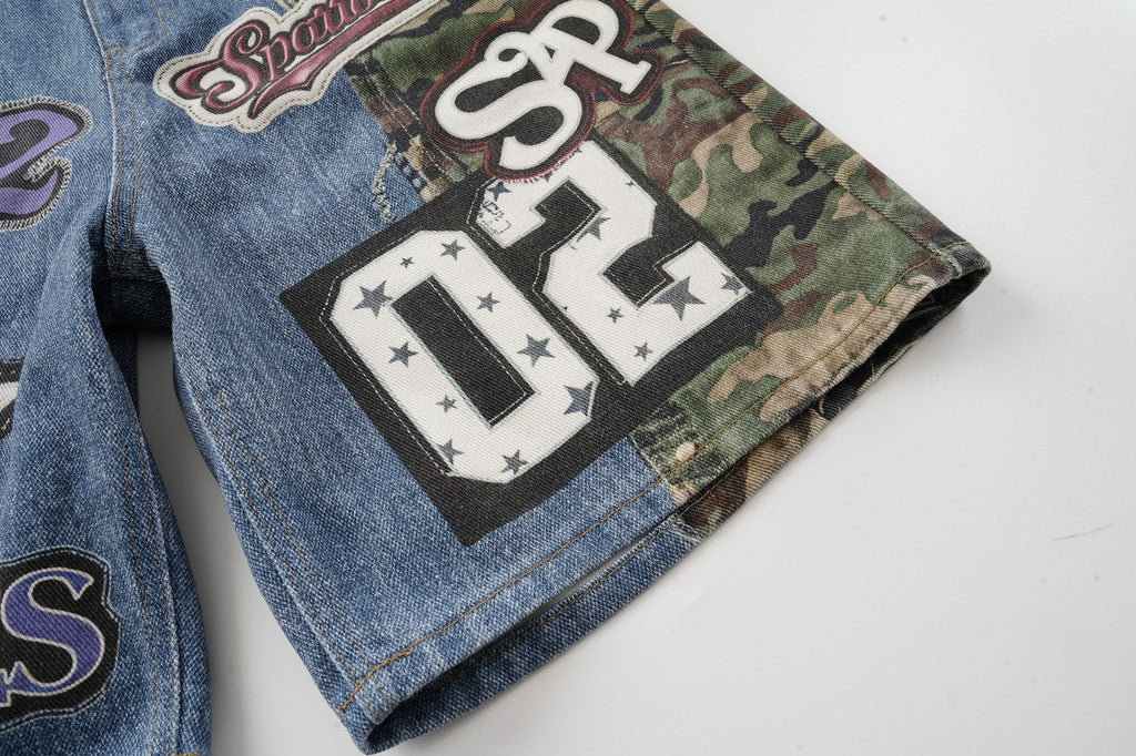 Omirad Camo Patch Denim Jorts