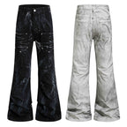 Omirad Washed Utility Flare Denim Jeans