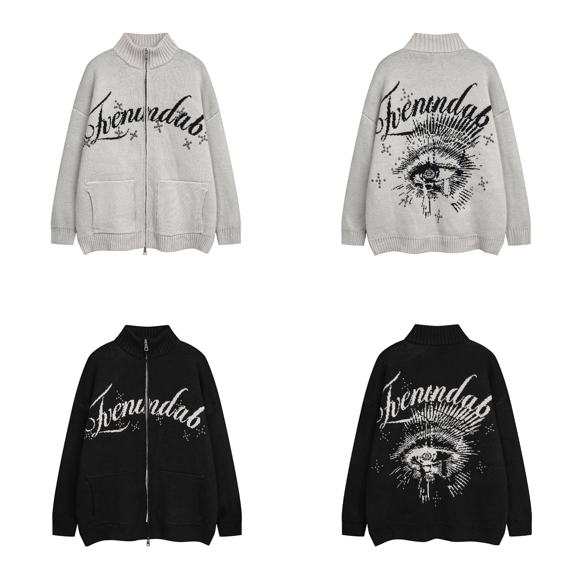 Omirad Eye Vision Knit Zip Cardigan