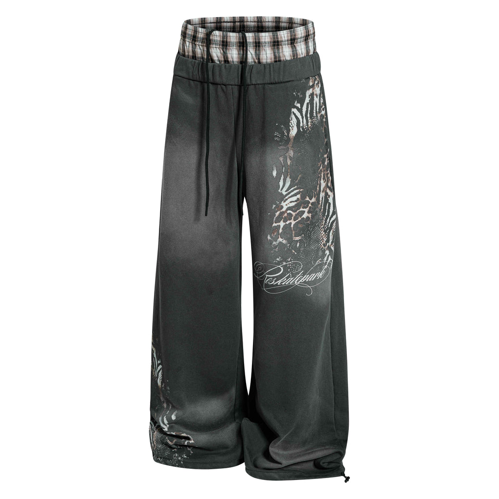 Omirad Vintage Leopard Layered Sweatpants