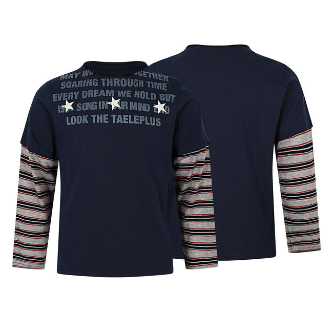 Omirad Layered Stripe Sleeve Long Sleeve Tee Hover Image