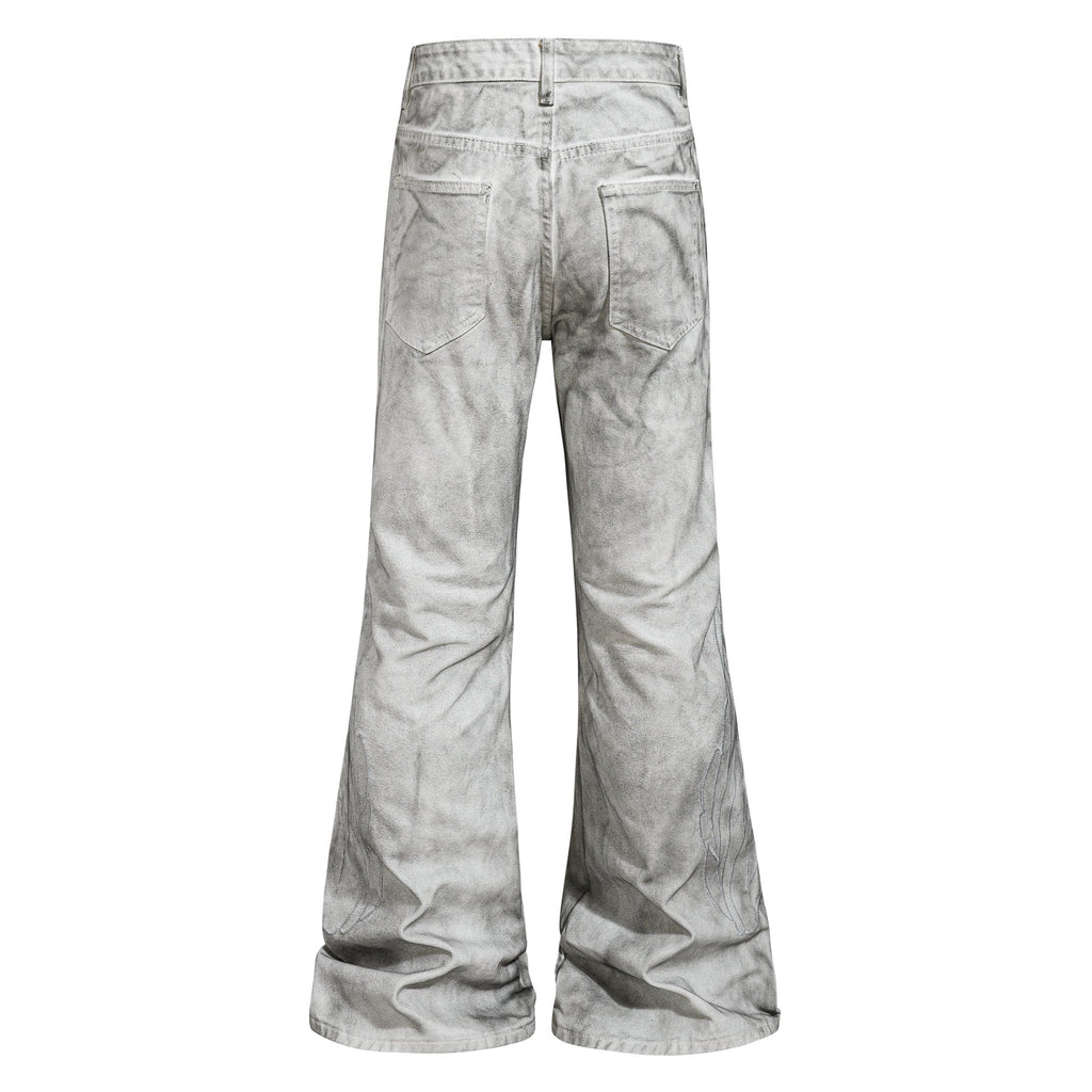 Omirad Washed Utility Flare Denim Jeans