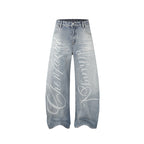 Omirad Script Logo Wide-Leg Jeans