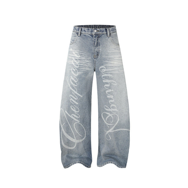 Omirad Script Logo Wide-Leg Jeans Main Image