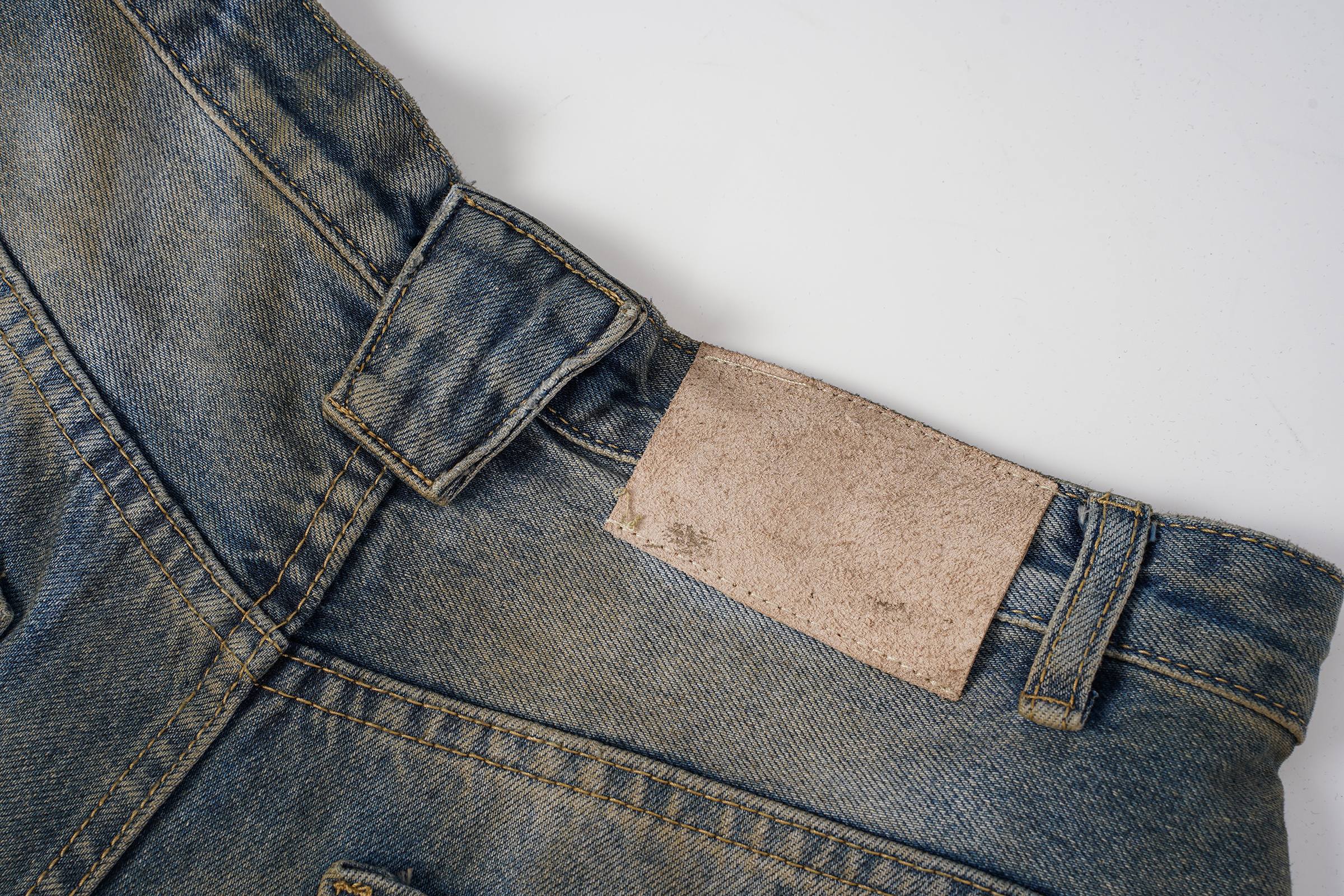 Omirad Vintage Whiskered Wide-Leg Jeans