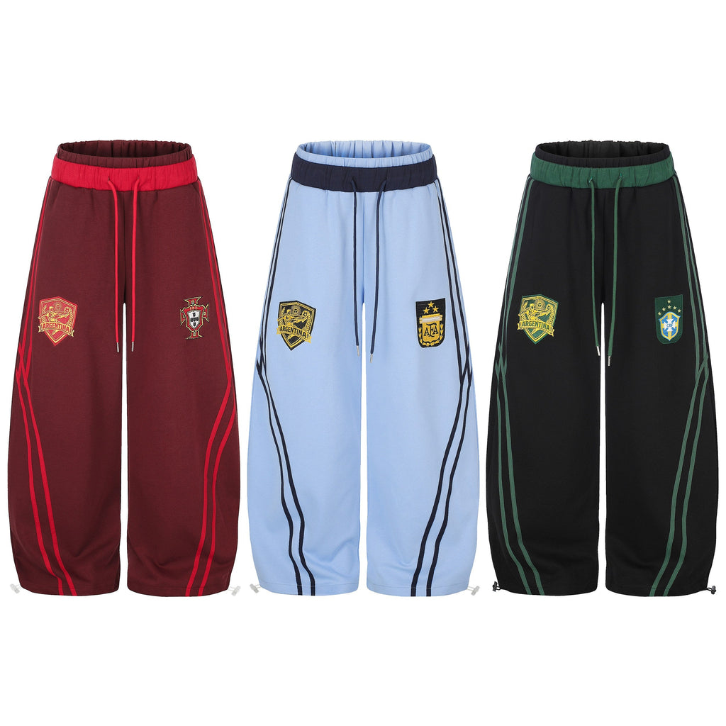 Omirad Soccer Crest Wide-Leg Track Pants