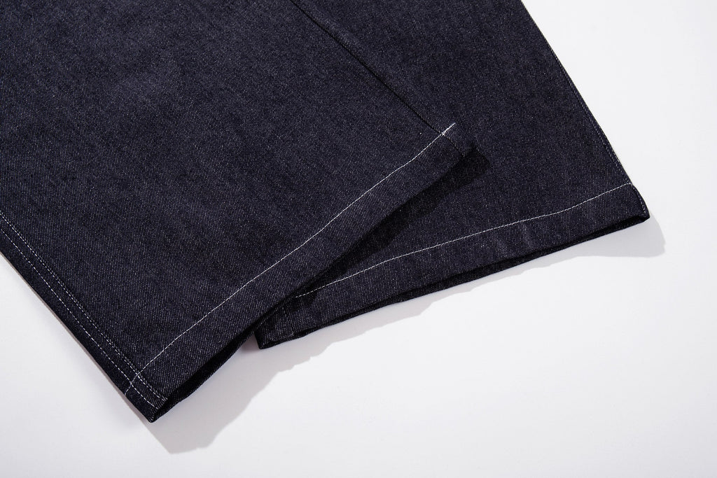 Omirad Raw Denim Eyelet Wide-Leg Jeans