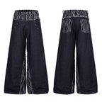 Omirad Layered Zebra Wide-Leg Jeans