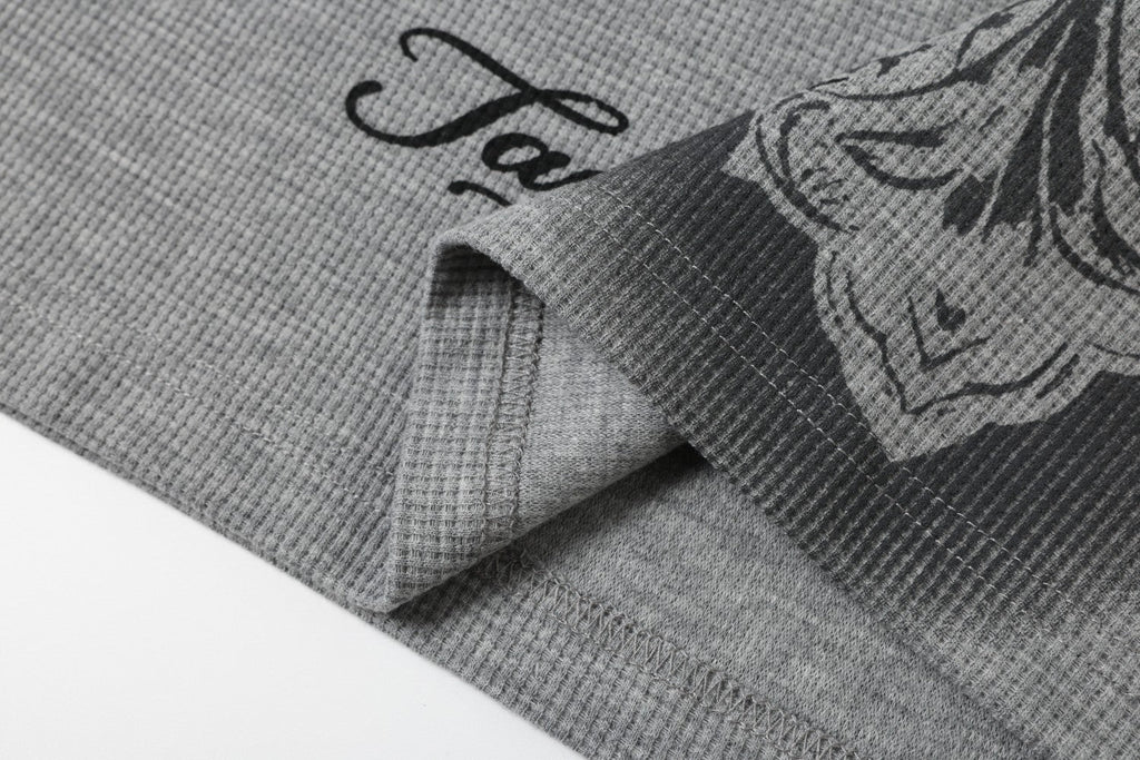 Omirad Cross Graphic Waffle Henley Tee