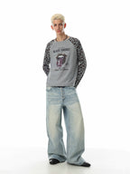 Omirad Leopard Raglan Long Sleeve Tee