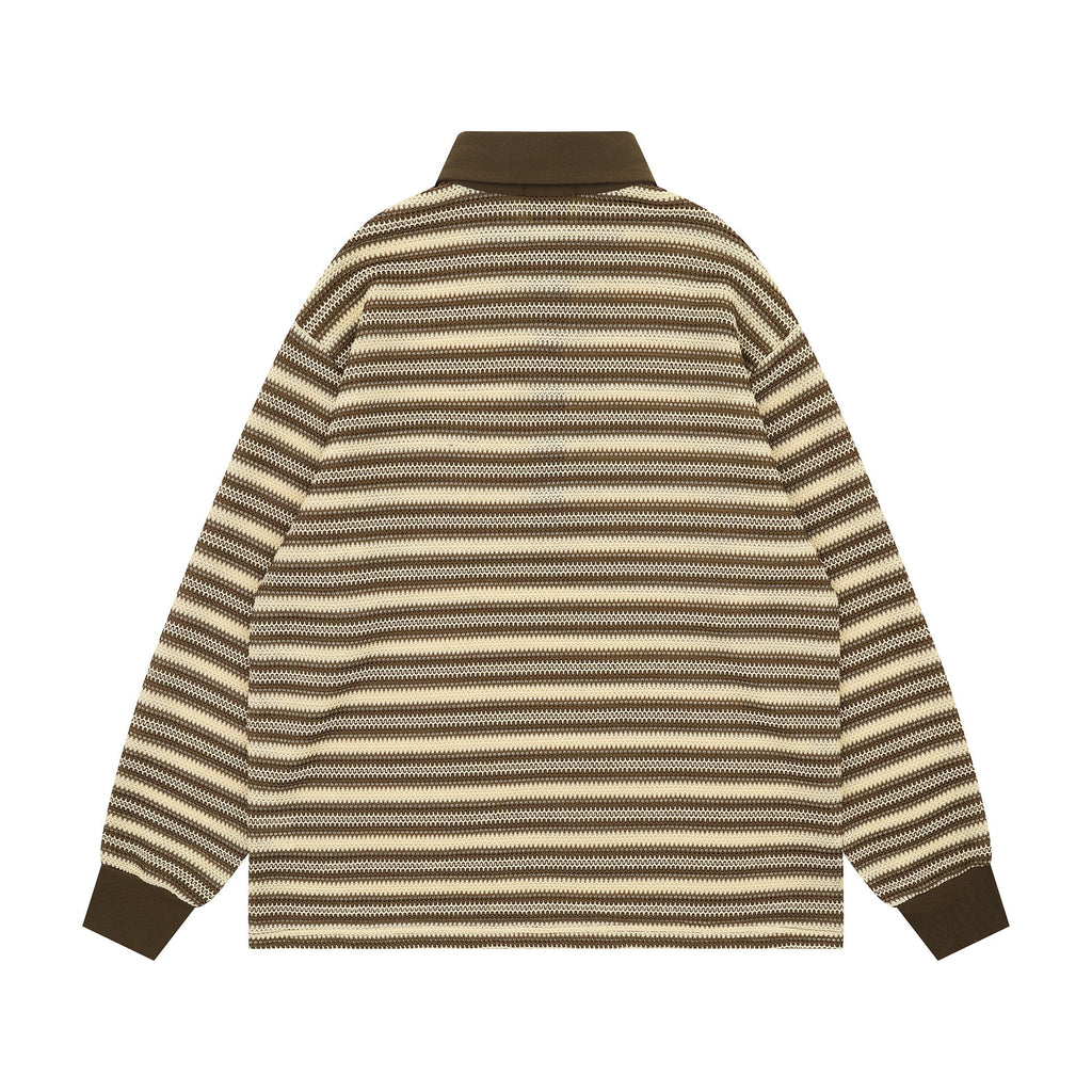Omirad Striped Knit Long-Sleeve Polo
