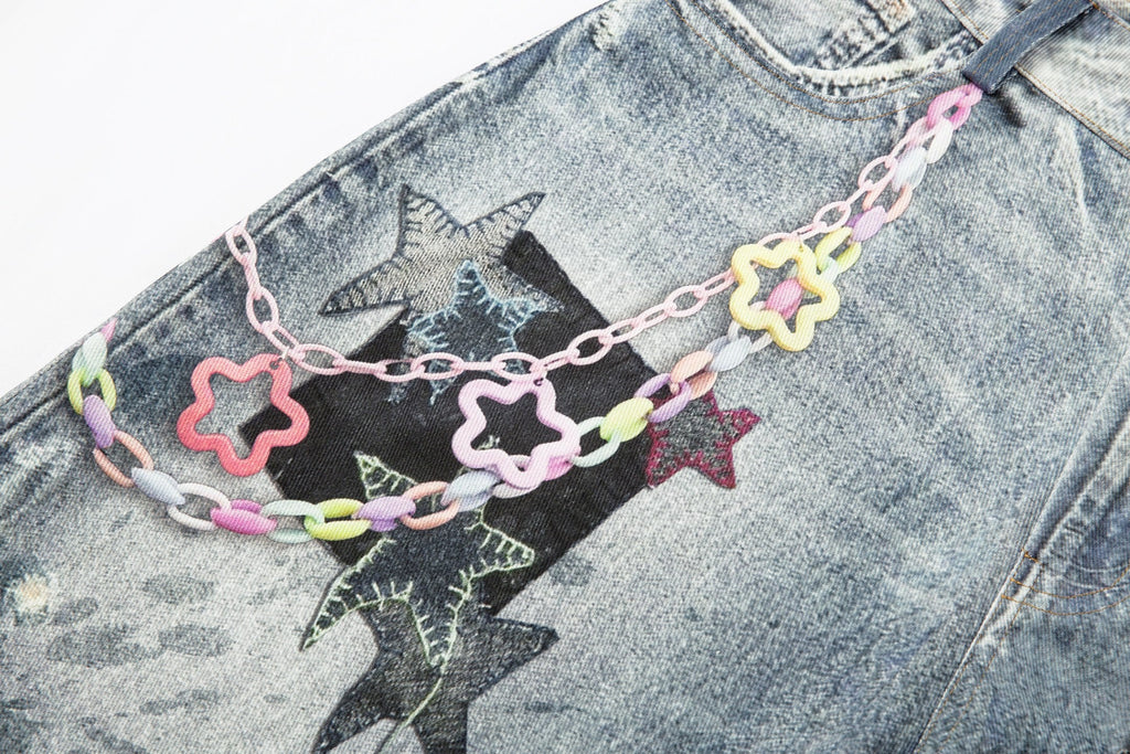 Omirad “Vintage Charm Patch Denim Shorts