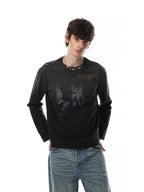 Omirad Vintage Distressed Graphic Long Sleeve T-Shirt