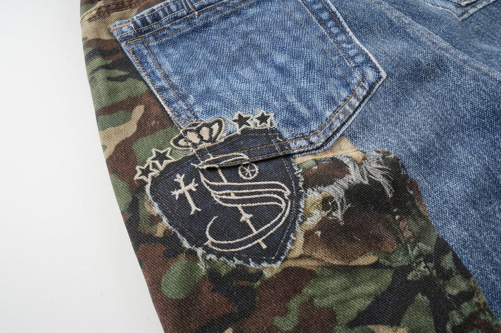 Omirad Camo Patch Denim Jorts
