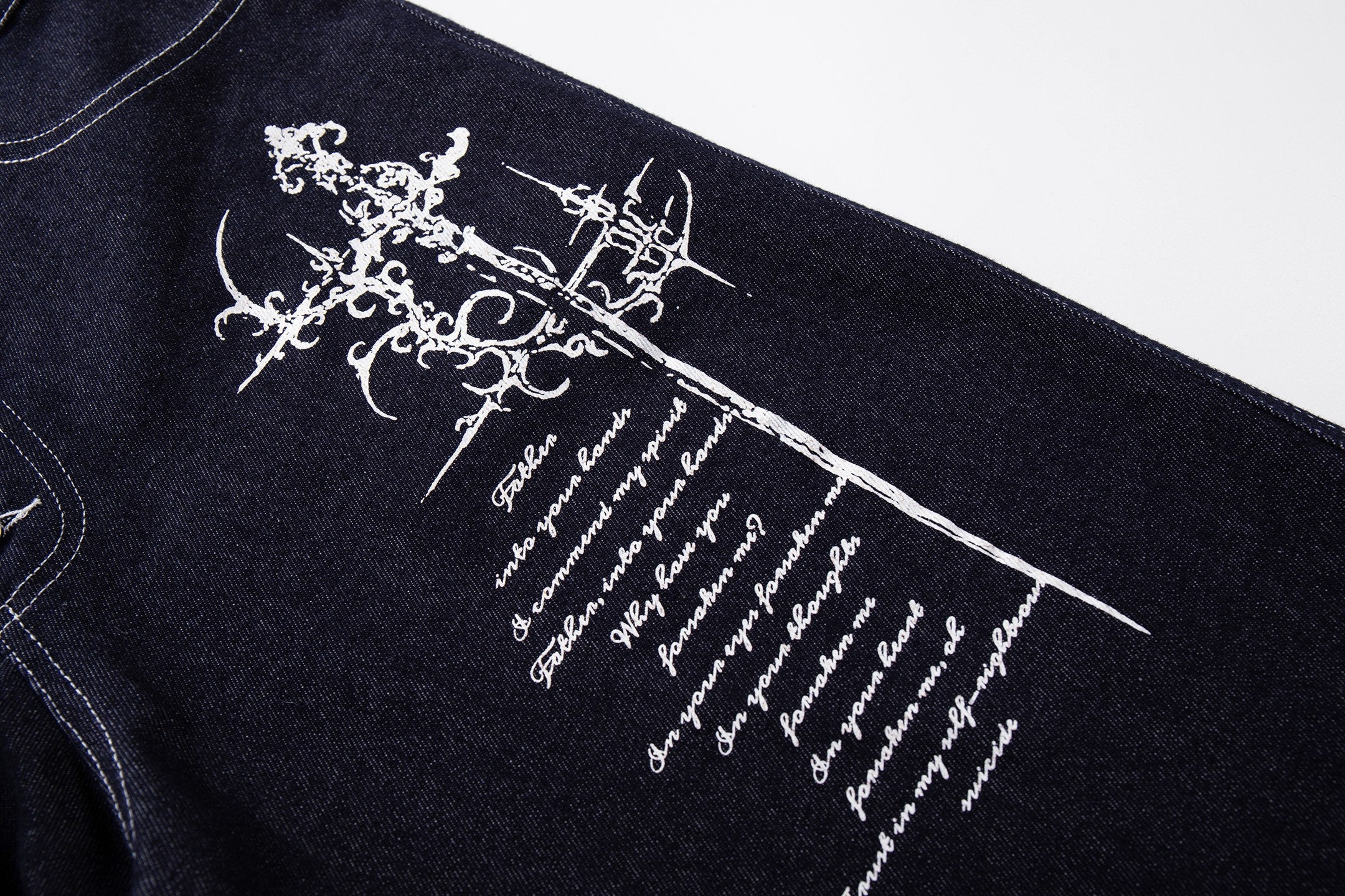 Omirad Gothic Script Wide-Leg Jeans