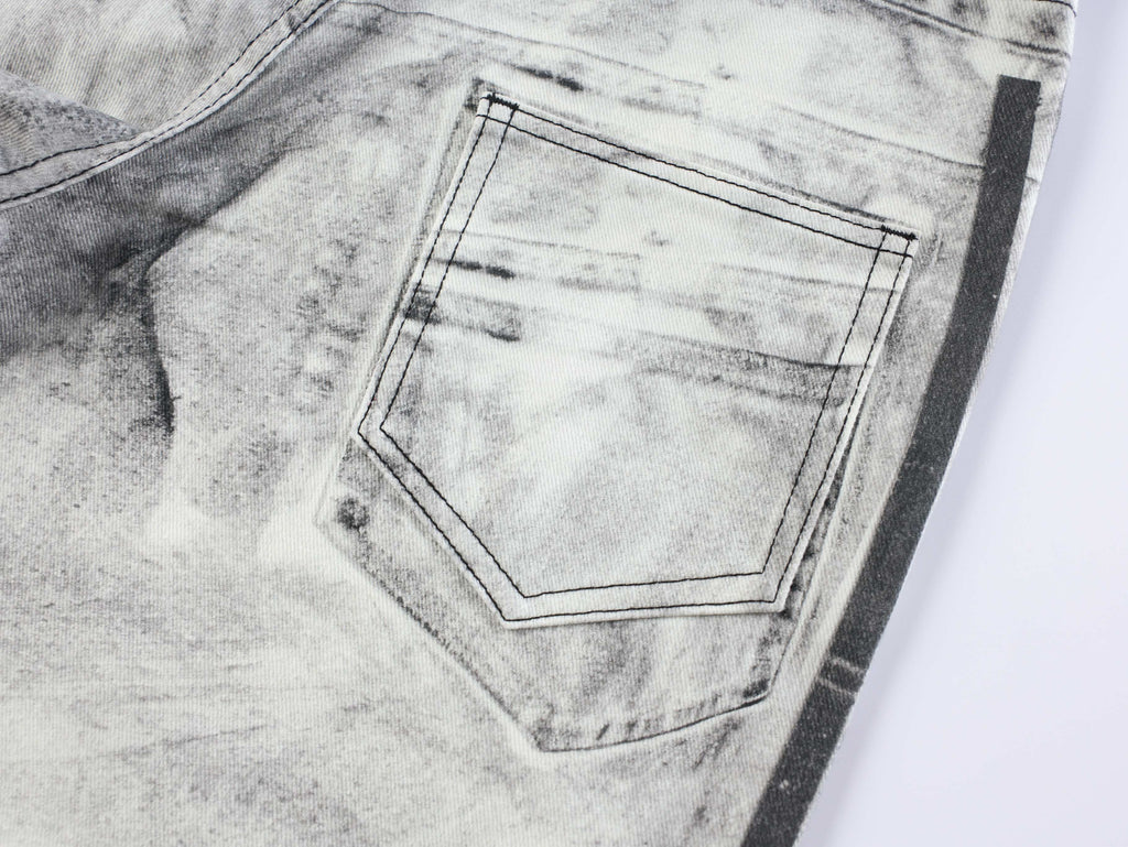 Omirad Distressed Stripe Wide-Leg Jeans