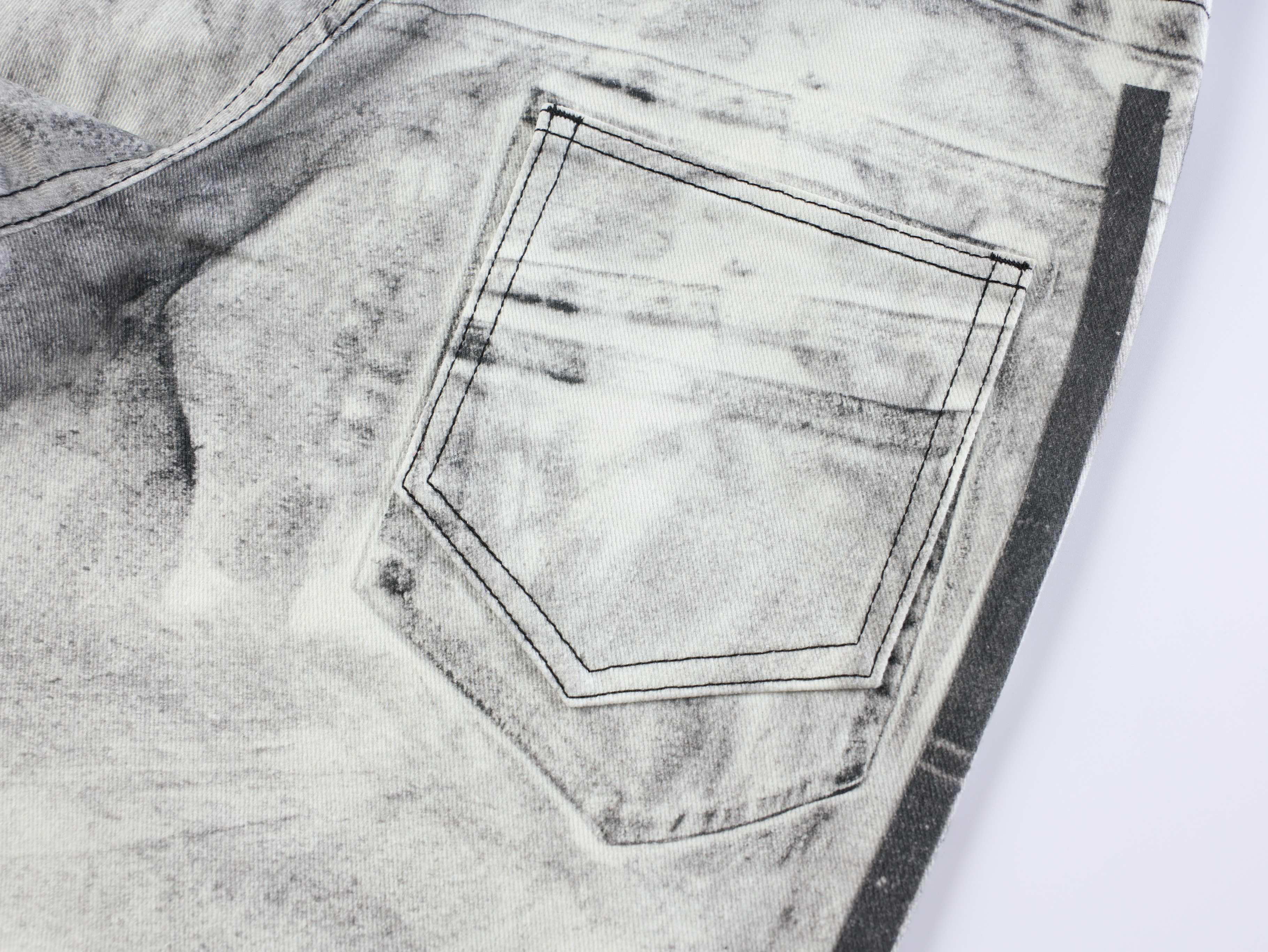 Omirad Distressed Stripe Wide-Leg Jeans