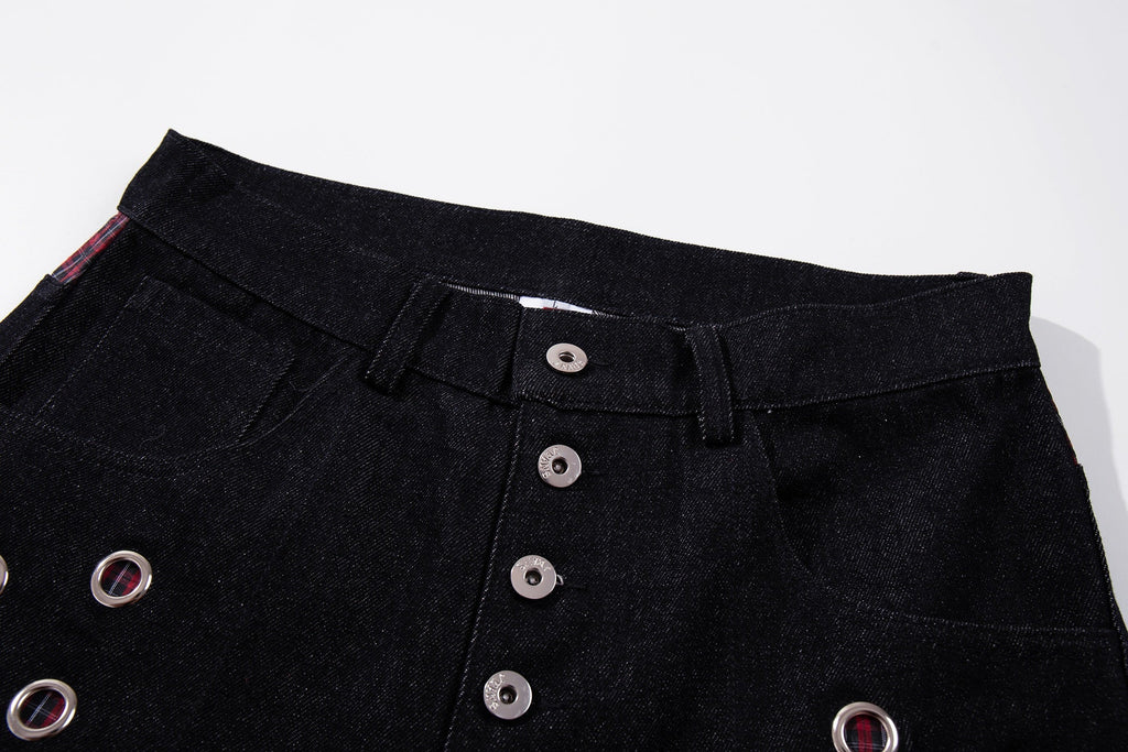 Omirad Eyelet Wide-Leg Jeans