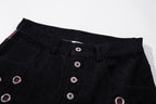 Omirad Eyelet Wide-Leg Jeans