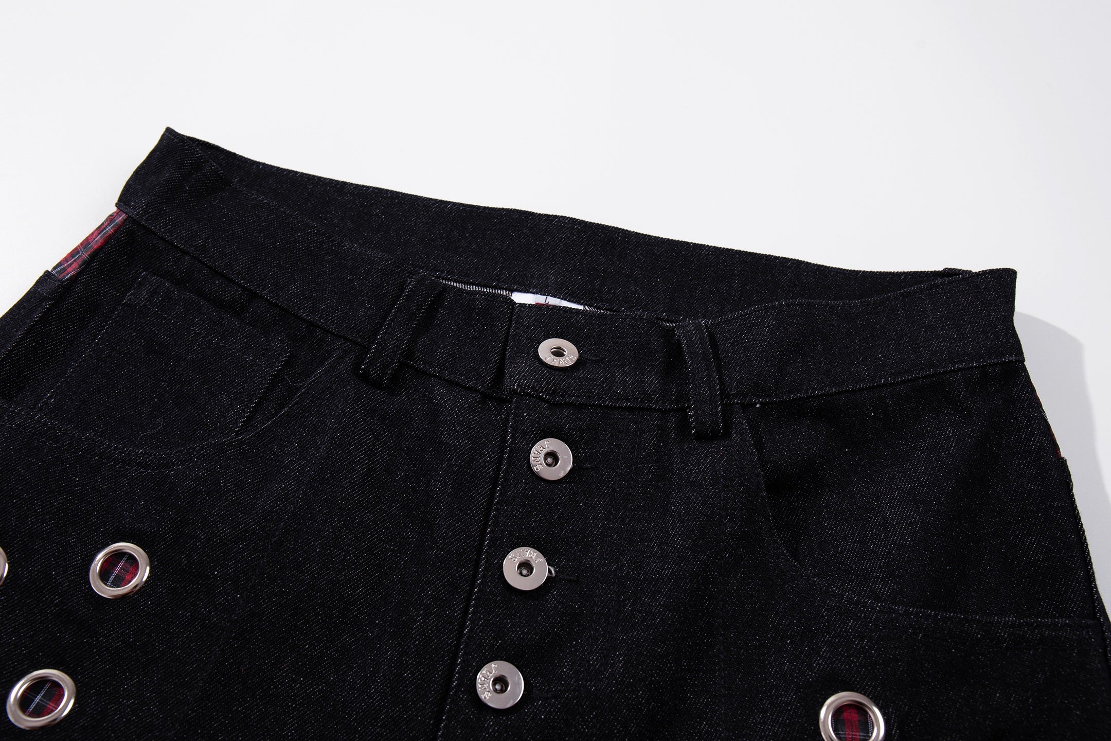 Omirad Eyelet Wide-Leg Jeans