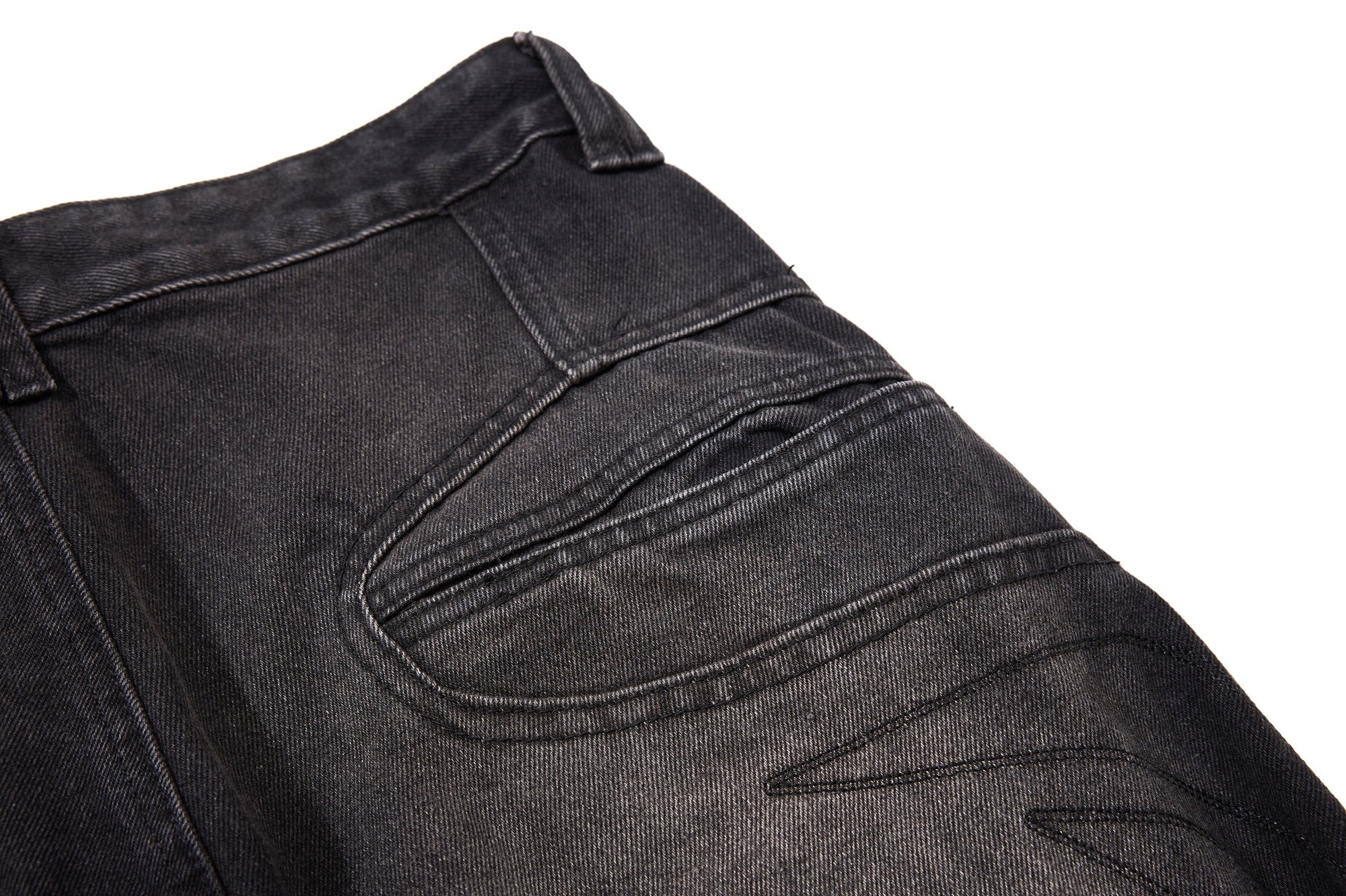 Omirad Distressed Panel Wide-Leg Denim Jeans
