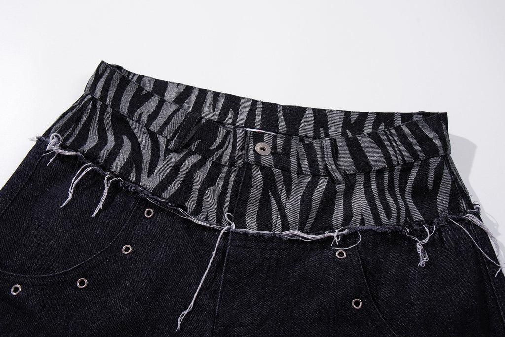 Omirad Layered Zebra Wide-Leg Jeans