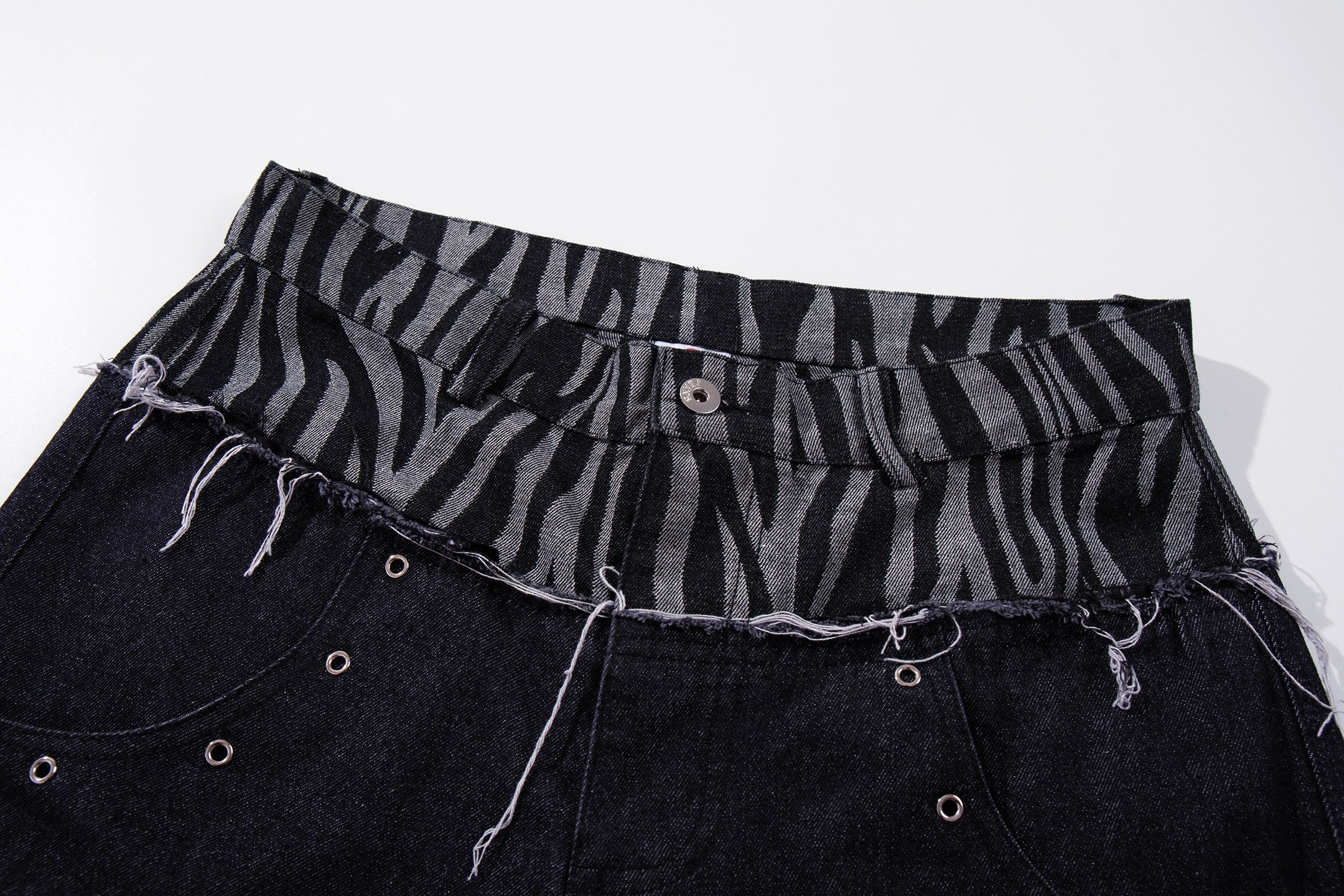 Omirad Layered Zebra Wide-Leg Jeans