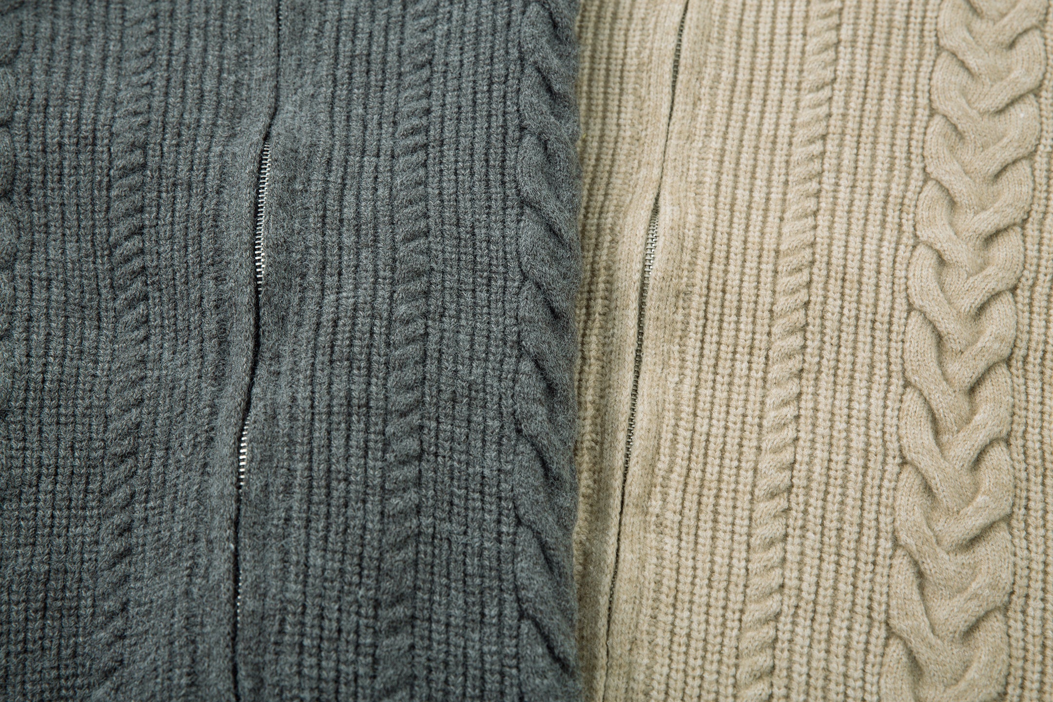 Omirad Cable Knit Zip-Up Sweater Jacket