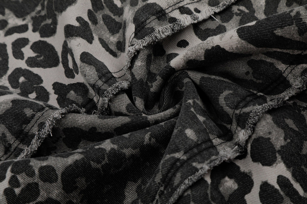 Omirad Leopard Patchwork Wide-Leg Pants