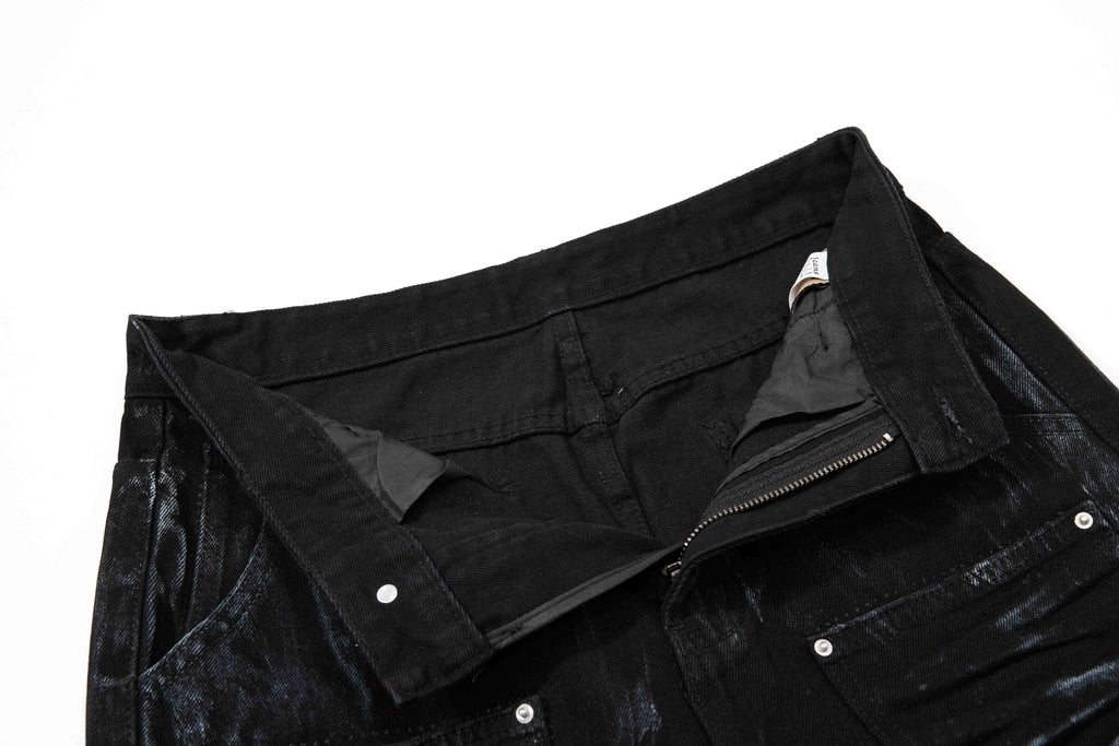 Omirad Washed Utility Flare Denim Jeans
