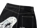 Omirad Angel Wing Graffiti Wide-Leg Jeans