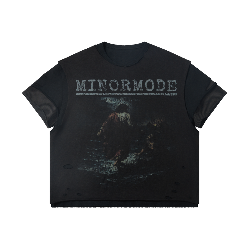 Omirad Distressed Layered Graphic Tee