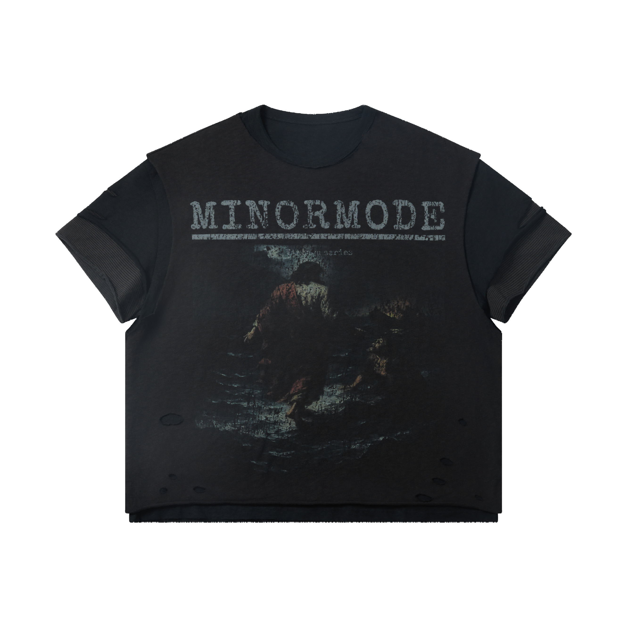 Omirad Distressed Layered Graphic Tee