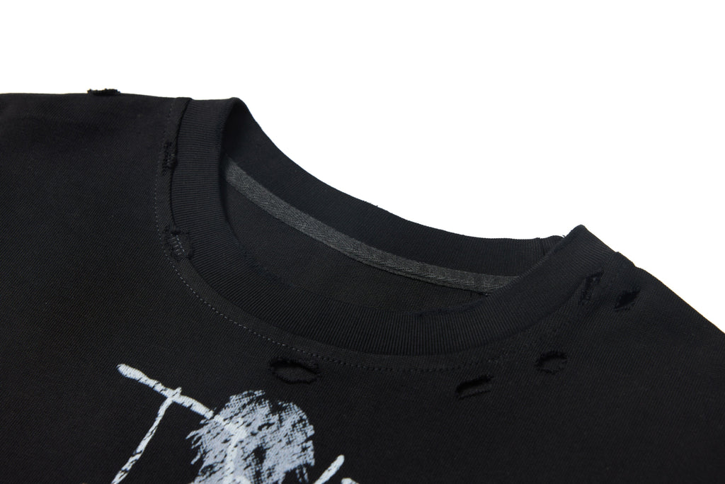 Omirad Distressed Graphic Long Sleeve Tee