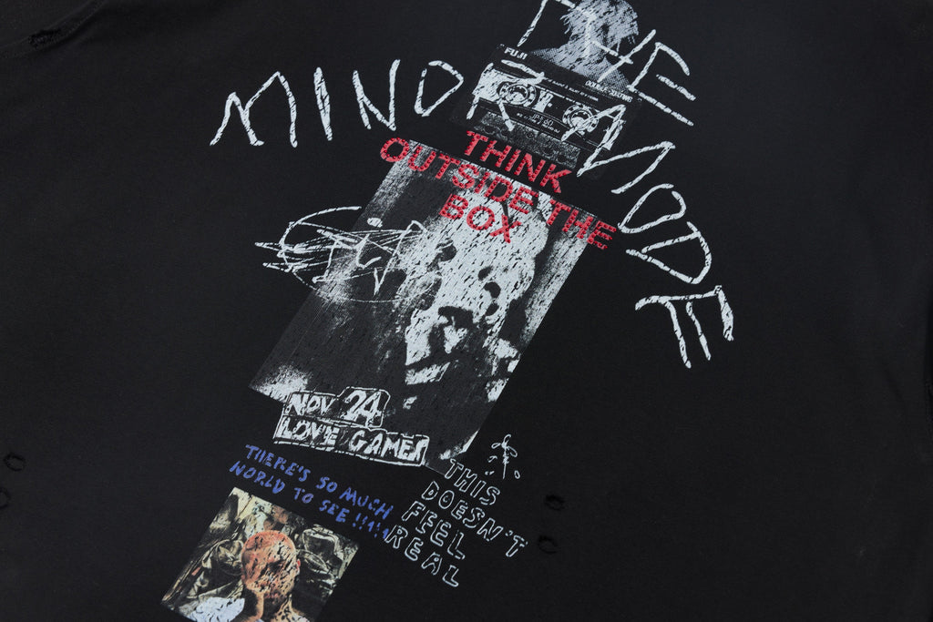 Omirad Distressed Graphic Long Sleeve Tee