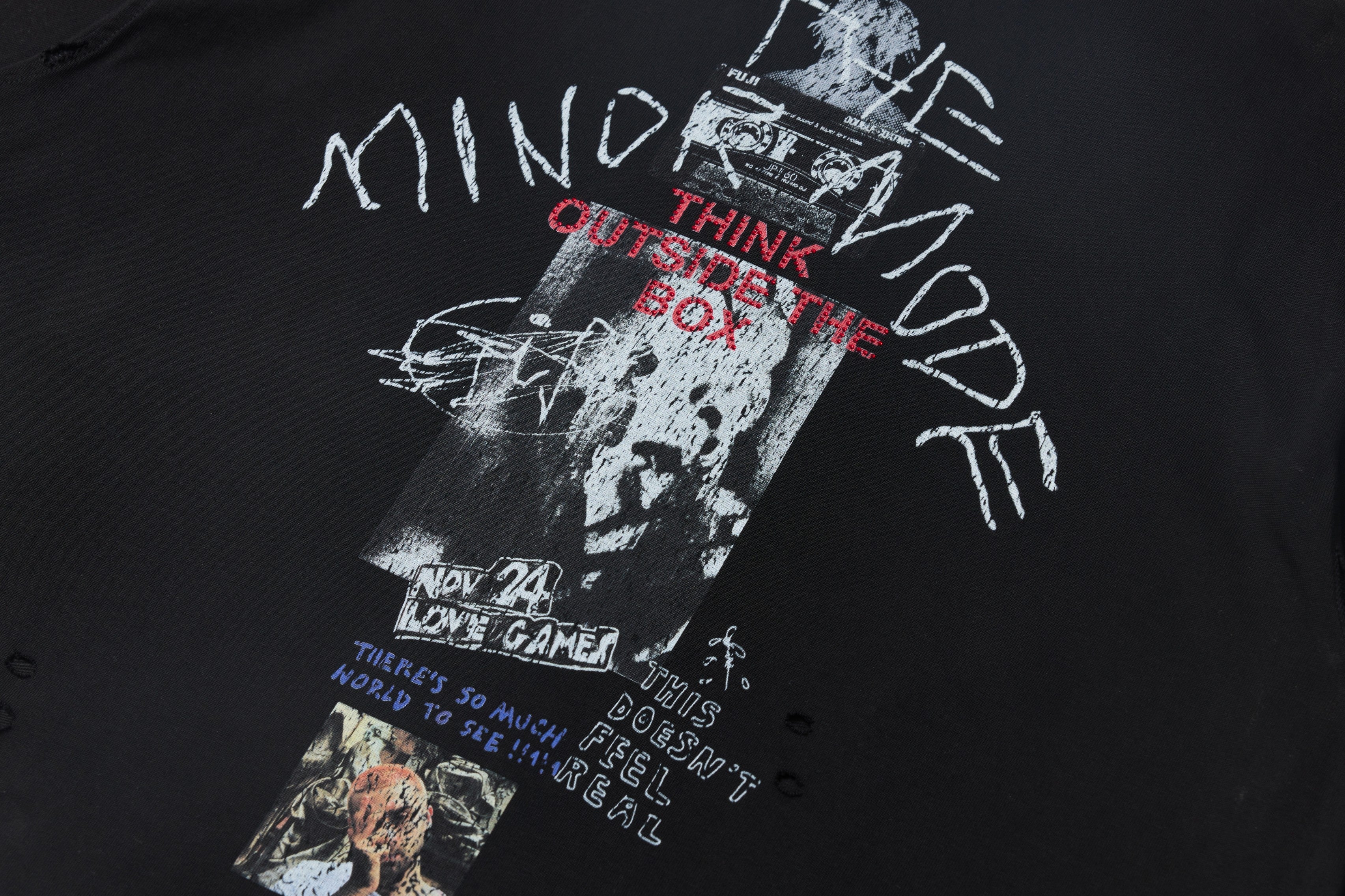 Omirad Distressed Graphic Long Sleeve Tee