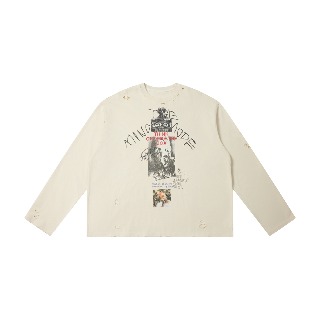 Omirad Distressed Graphic Long Sleeve Tee