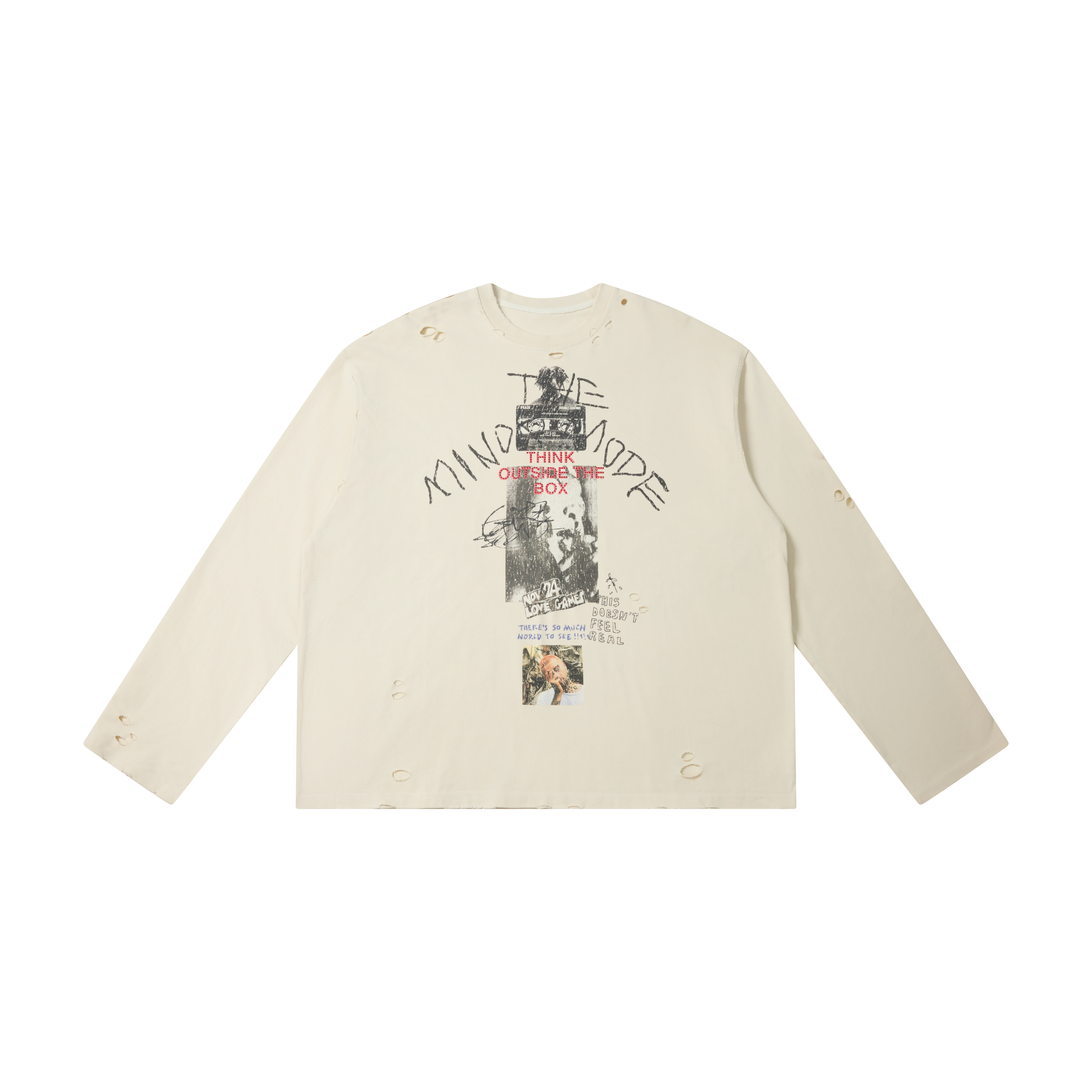Omirad Distressed Graphic Long Sleeve Tee