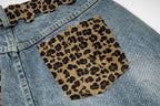 Omirad Leopard Patch Denim Shorts