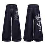 Omirad Gothic Script Wide-Leg Jeans