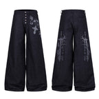 Omirad Gothic Cross Wide-Leg Jeans