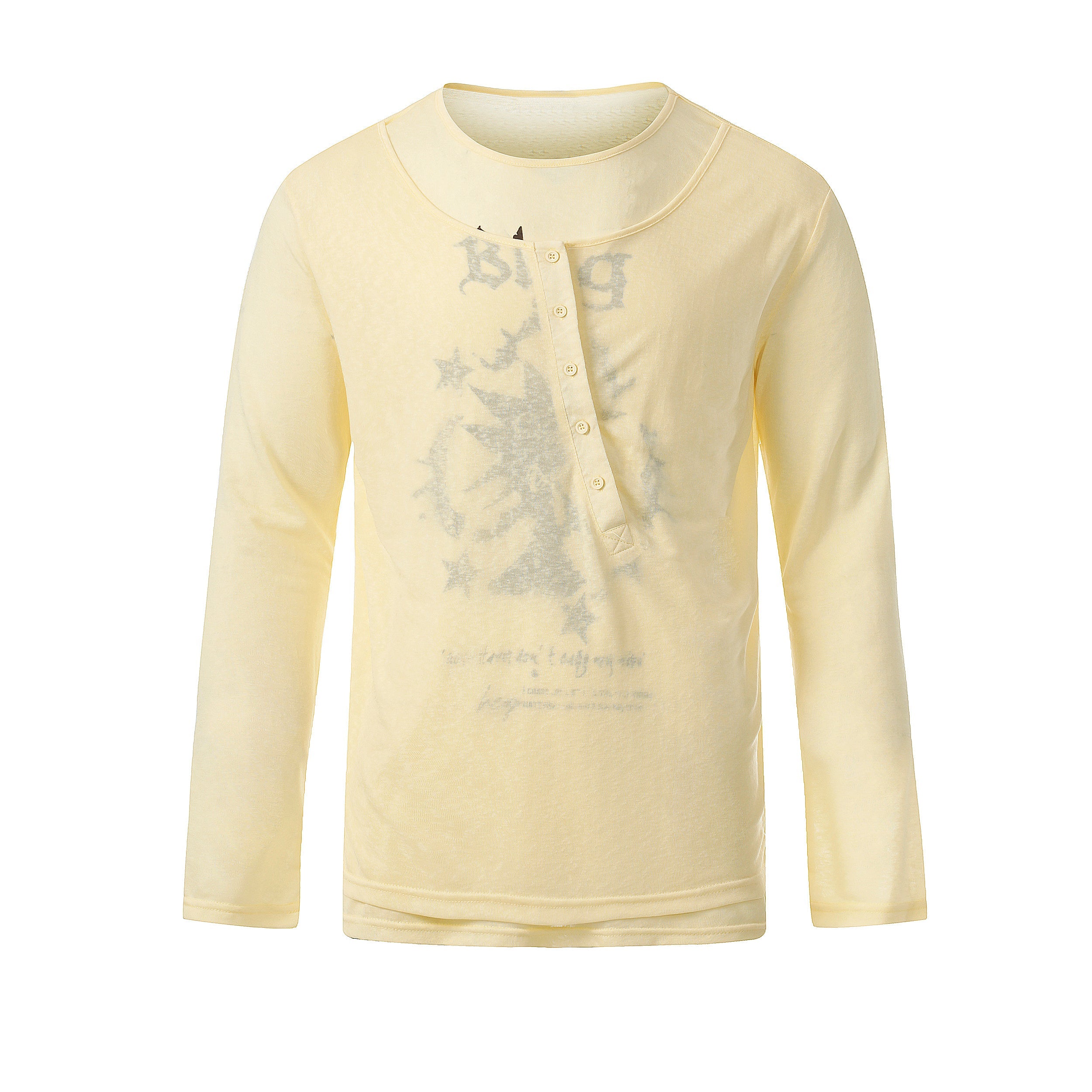 Omirad Graphic Long Sleeve Henley Tee