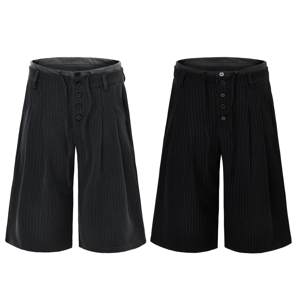 Omirad Pinstripe Wide-Leg Shorts
